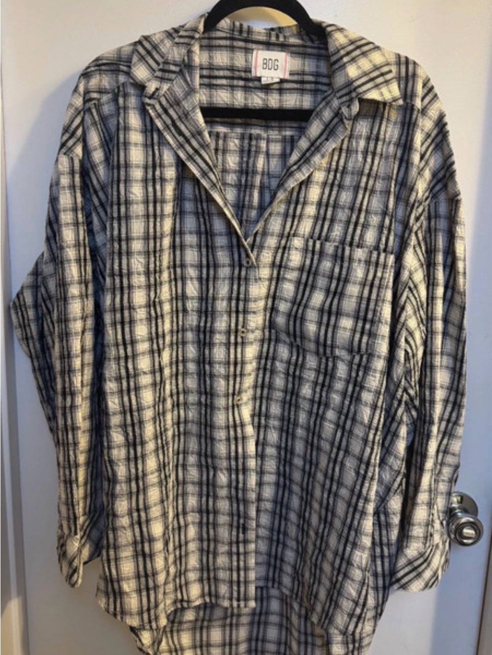 BDG Black and White Plaid Button-Down Women's Shirt